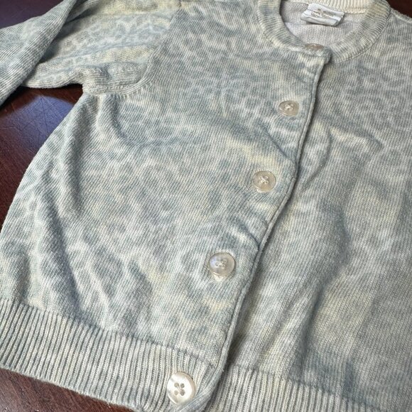 VINTAGE BABY GAP Leopard Cheetah Print Cardigan Sweater Size 12-24 Months - Picture 6 of 7